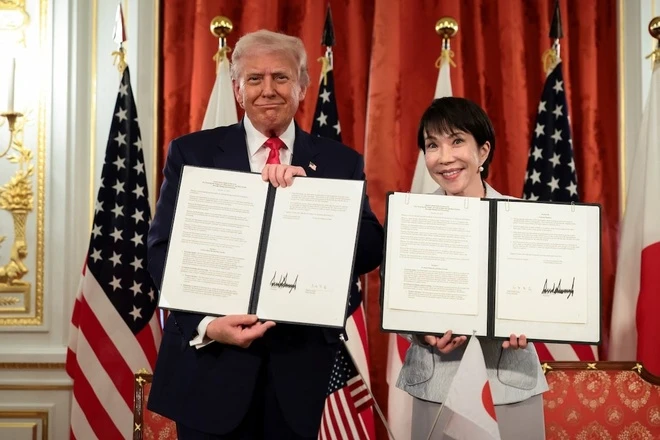 Trump gặp Nhật Hoàng Naruhito và Thủ tướng Sanae Takaichi tại Akasaka Palace Tokyo