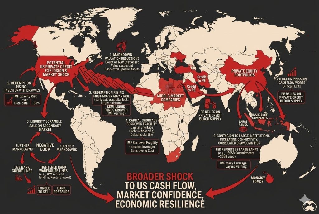 Chuỗi domino do private credit gây ra